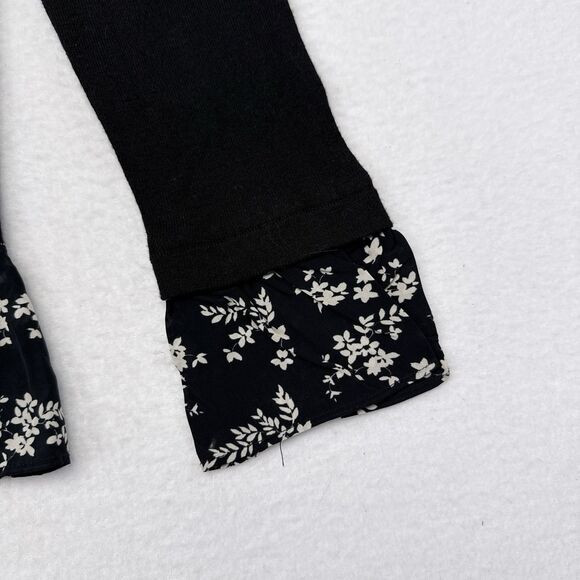 Kachel x Anthropologie Waverly Pullover Top Size 6 Black Floral Trim Bell Sleeve - Picture 6 of 13